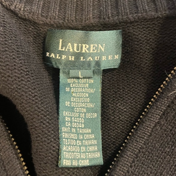 Lauren Ralph Lauren full-zip equestrian style commando sweater - Large - Picture 3 of 3